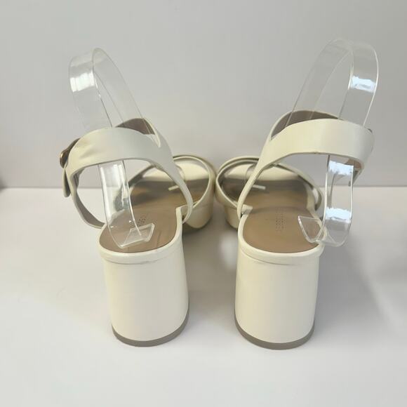 Aerosoles Cosmos Crisscross Platform Sandal in Eggshell Size 9.5 Block Heel - Picture 8 of 16